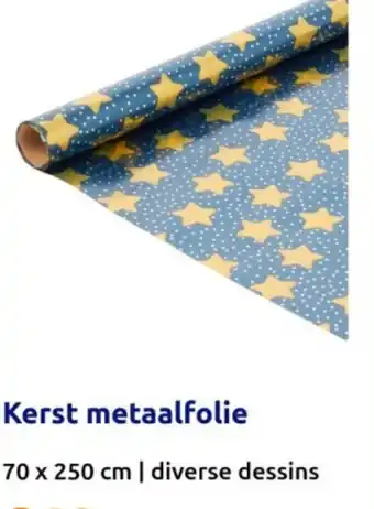 Action Kerst metaalfolie 70 x 250cm aanbieding