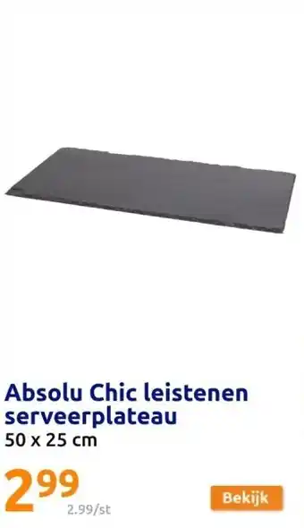 Absolu chic leistenen serveerplateau 50 x 25cm