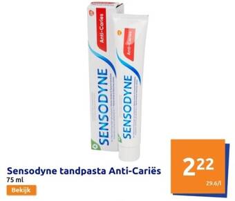 Action Sensodyne tandpasta anti-cariës 75 ml aanbieding