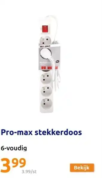 Action Pro-max stekkerdoos 6-voudig aanbieding