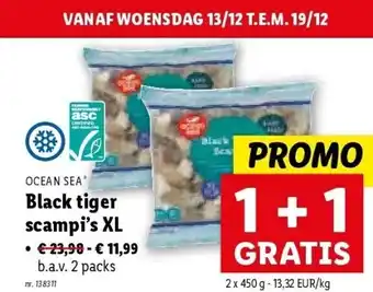 Lidl Black tiger scampi’s xl aanbieding