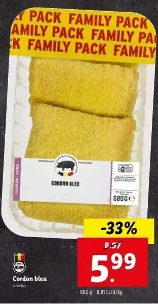 Lidl Cordon bleu aanbieding