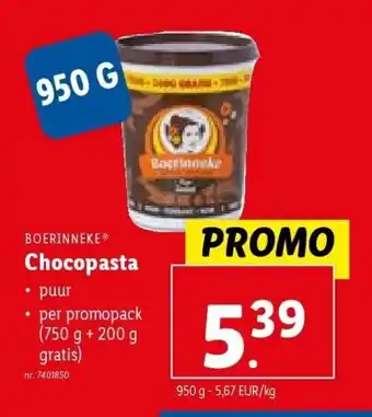 Lidl Chocopasta aanbieding