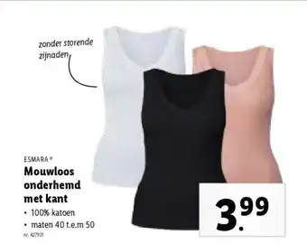 Mouwloos onderhemd met kant
