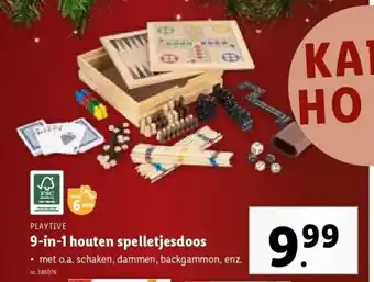 9-in-1 houten spelletjesdoos