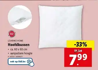 Lidl Hoofdkussen aanbieding