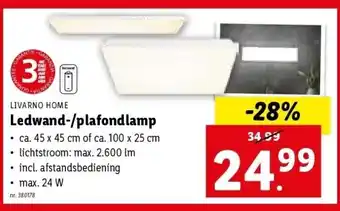 Ledwand-/plafondlamp