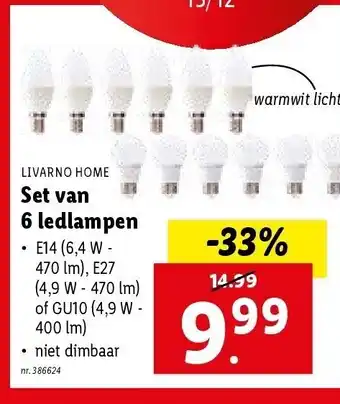 Lidl Set van 6 ledlampen aanbieding