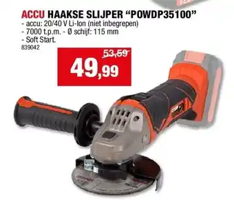 Hubo Accu haakse slijper “powdp35100” aanbieding
