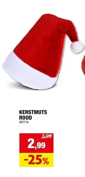 Hubo Kerstmuts rood aanbieding