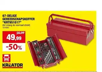Hubo 67-delige gereedschapskoffer “krt951017” aanbieding