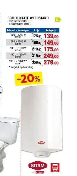 Hubo Boiler natte weerstand aanbieding