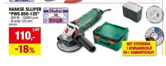 Hubo Haakse slijper “pws 850-125” aanbieding