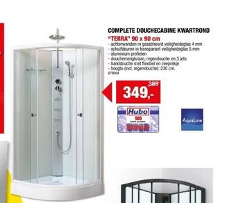 Hubo Complete douchecabine kwartrond “terra” 90 x 90 cm aanbieding
