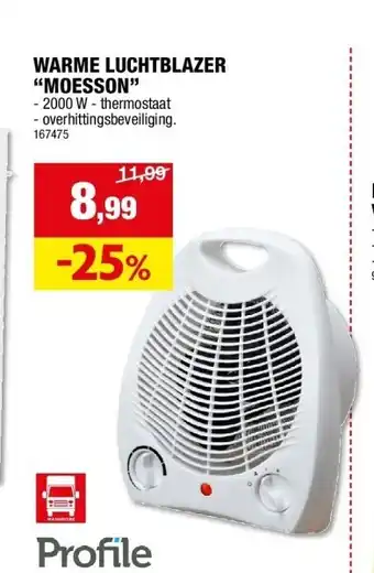 Hubo Warme luchtblazer “moesson” aanbieding