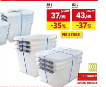 Hubo Opbergbox met deksel “q-line” 36 l aanbieding