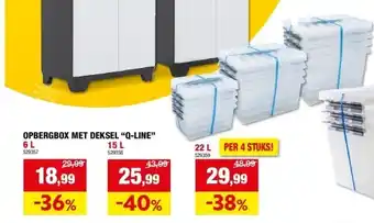 Hubo Opbergbox met deksel “q-line” 6 l aanbieding
