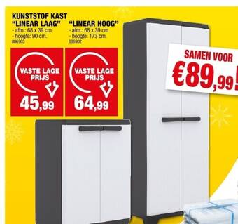 Hubo Kunststof kast “linear laag” aanbieding