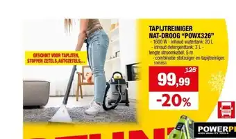 Hubo Tapijtreiniger nat-droog “powx326” aanbieding