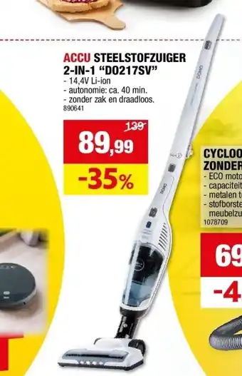 Accu steelstofzuiger 2-in-1 “do217sv”