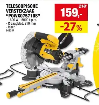 Hubo Telescopische verstekzaag “powx075710s” aanbieding