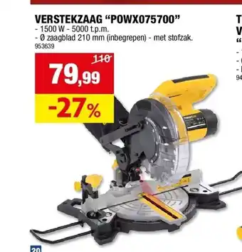 Hubo Verstekzaag “powx075700” aanbieding