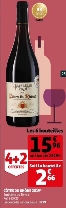 Auchan Cotes du rhone 2019 aanbieding