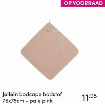 Baby & Tiener Jollein badcape badstof pale pink aanbieding