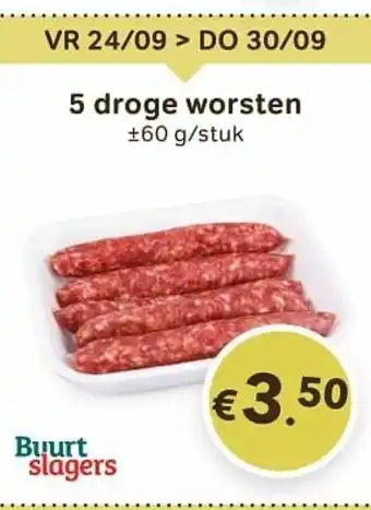 Bon Ap Burt Slagers 5 droge worsten aanbieding