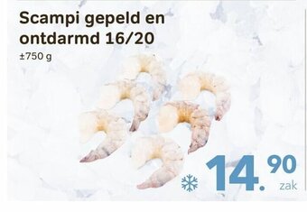 Bon Ap Scampi gepeld en ontdarmd 16/20 750g aanbieding