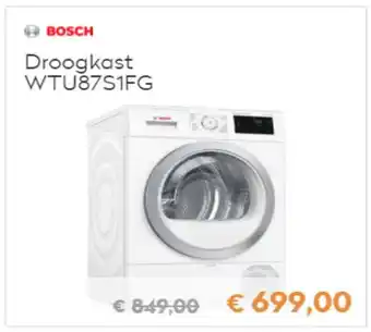 Krëfel Bosch Droogkast | WTU87S1FG aanbieding