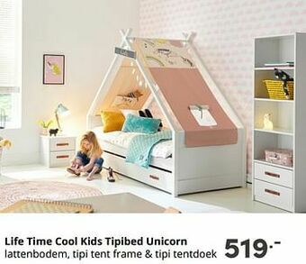 Baby & Tiener Life time cool kids tipibed unicorn aanbieding