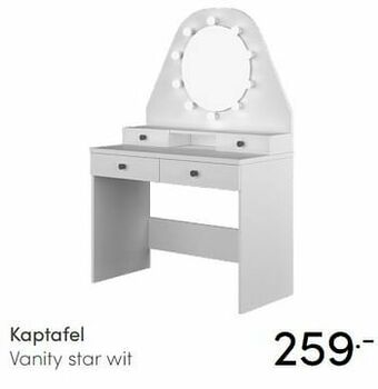 Baby & Tiener Kaptafel vanity star wit aanbieding