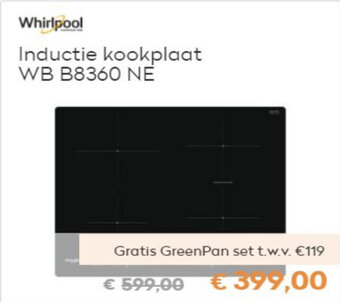 Krëfel Whirlpool Inductie kookplaat | WB B8360 NE aanbieding