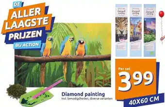 Action Diamond painting 40*60 cm aanbieding