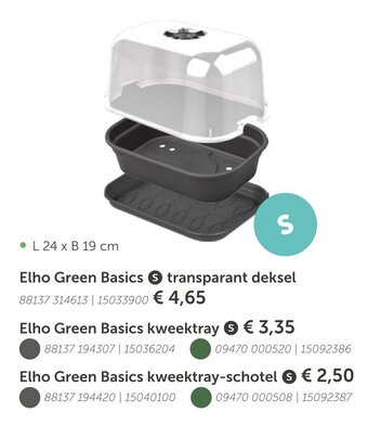 AVEVE Elho Green basics S mini kamerserres met transparant deksel aanbieding