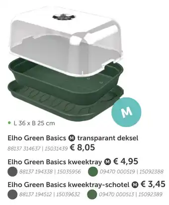 AVEVE Elho Green basics M mini kamerserres met transparant deksel aanbieding