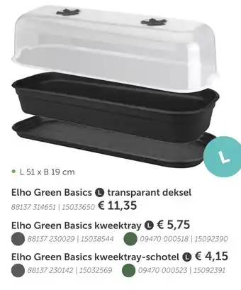 AVEVE Elho Green basics L mini kamerserres met transparant deksel aanbieding