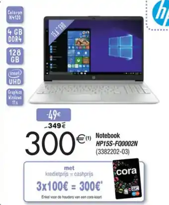 Cora Notebook HP15S-FQ0002N aanbieding