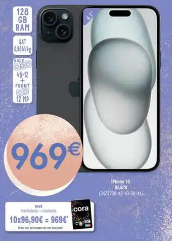 Cora iPhone 15 BLACK aanbieding