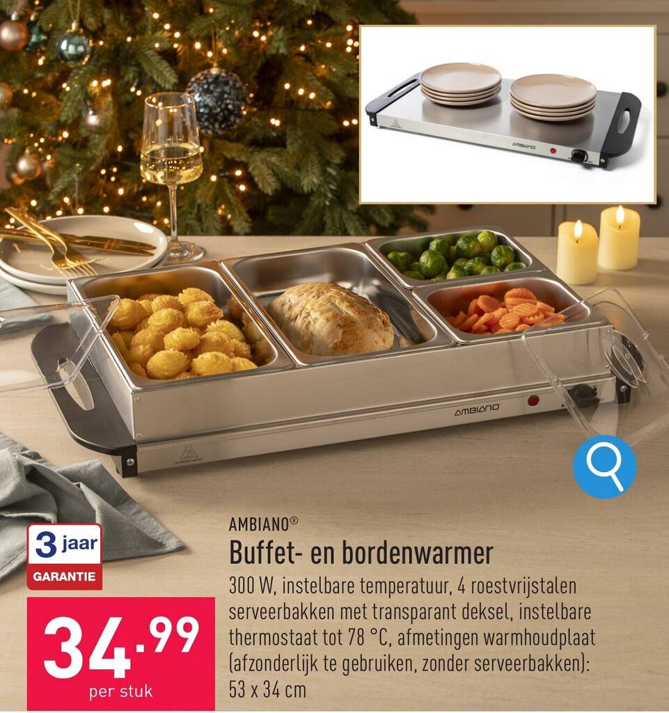 Buffet en bordenwarmer promotie bij ALDI