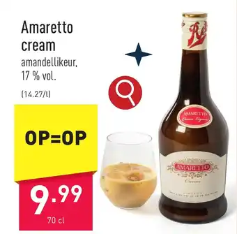 ALDI Amaretto cream 70 cl aanbieding