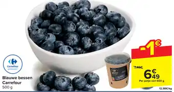 Carrefour Blauwe bessen 500 g aanbieding