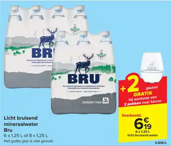Carrefour Licht bruisend mineraalwater Bru aanbieding