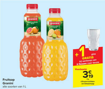 Carrefour Fruitsap Granini aanbieding