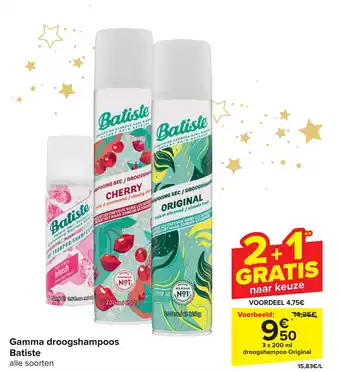 Carrefour Gamma droogshampoos Batiste aanbieding