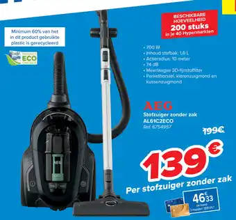 Stofzuiger zonder zak AL61C2ECO