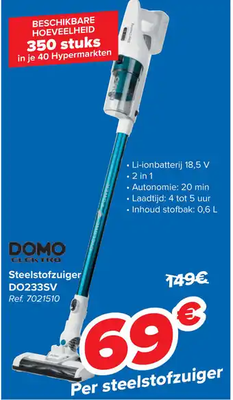 Carrefour Steelstofzuiger DO233SV aanbieding
