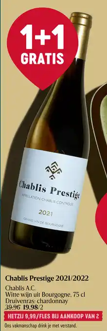 Delhaize Chablis Prestige 2021/2022 aanbieding
