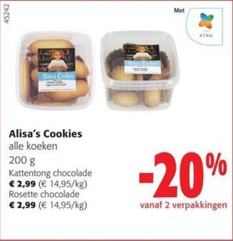 Colruyt Alisa's Cookies alle koeken 200g aanbieding
